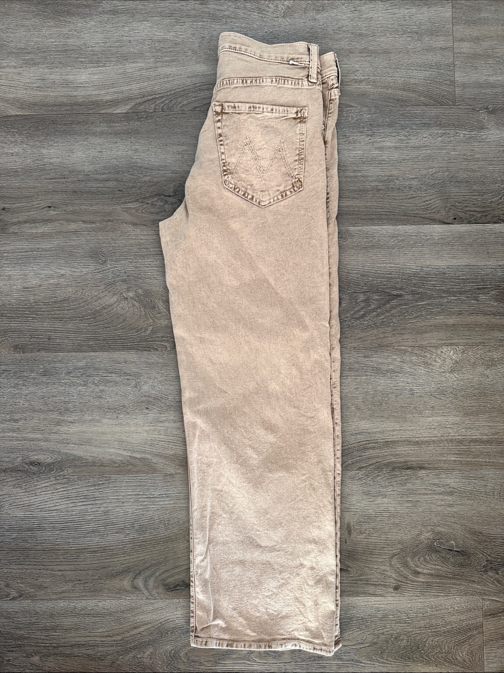 MOTHER Wide-Leg Jeans in Faded Beige